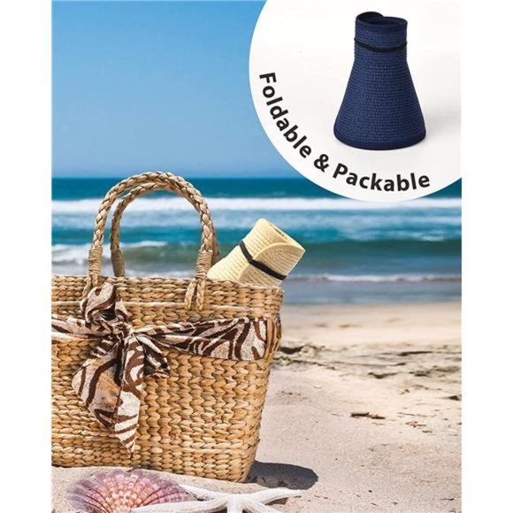 Sun Visor Hats for Women Navy - Picture 5 of 5